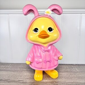 NEW Duck in a Pink Raincoat Easter Figurine